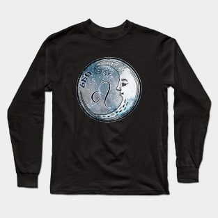 Leo Moon Sign Astrology Zodiac Symbol Stars and Crescent Moon Long Sleeve T-Shirt